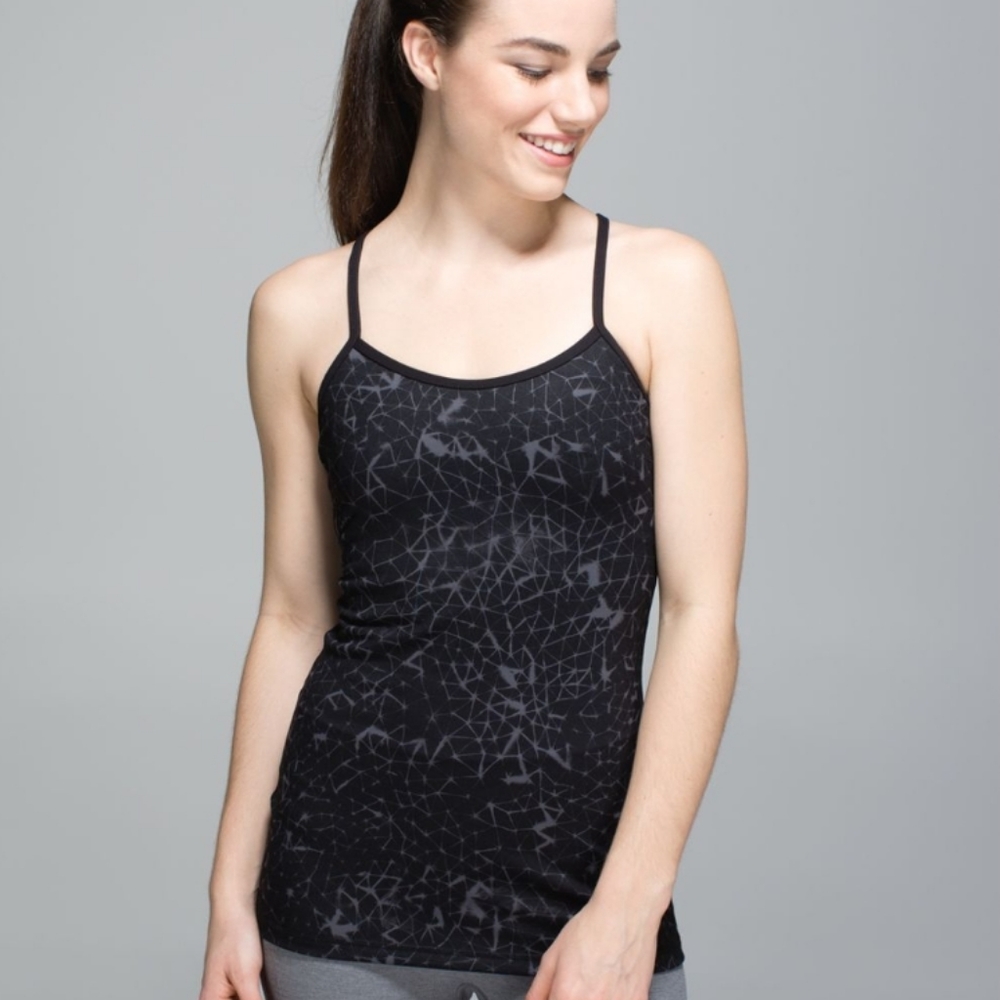 Lululemon Power Y Tank *Luon Star Crushed Coal Black / Black